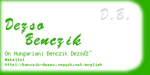 dezso benczik business card